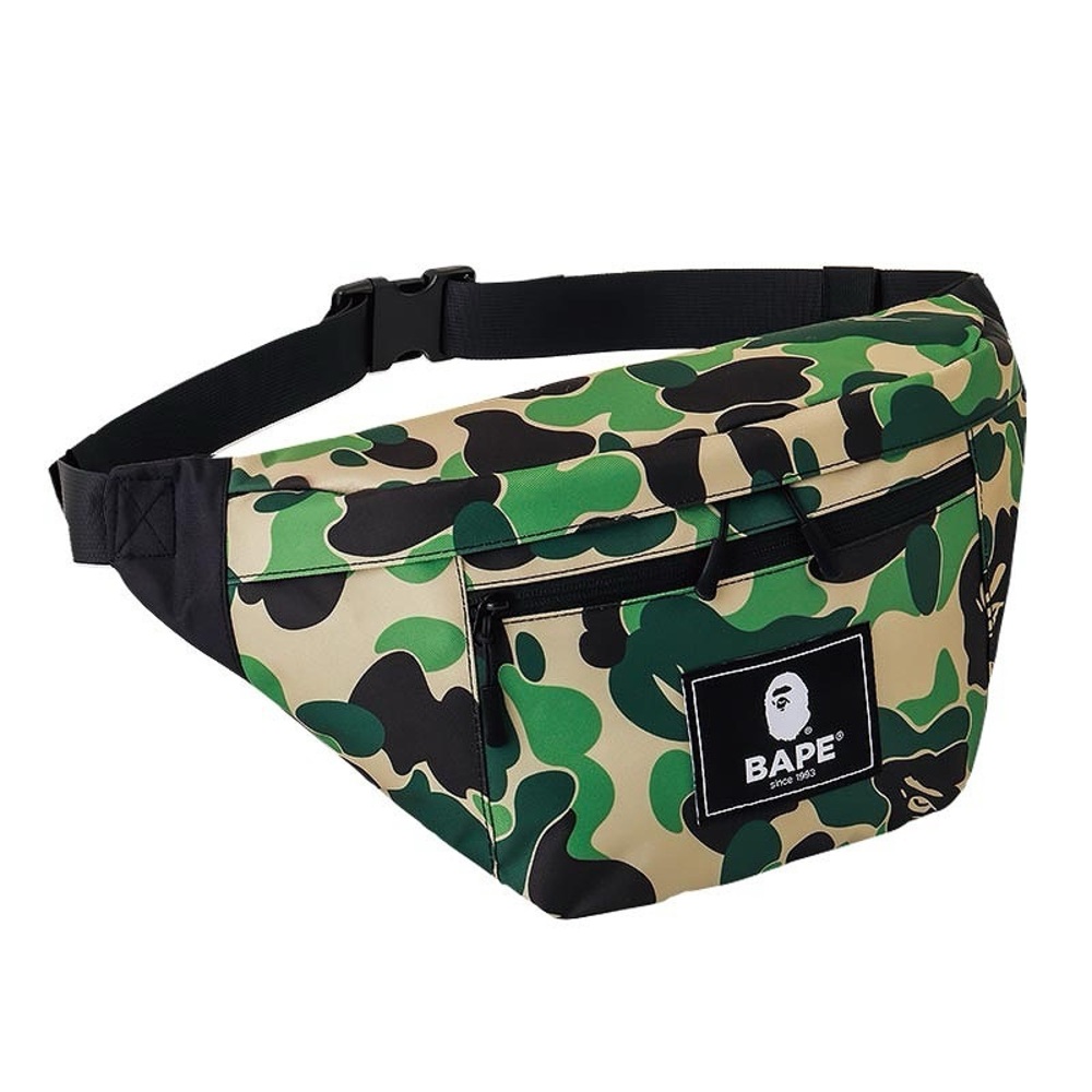 BAPE Green and Black Camouflage Oversized Belt Bag - Picture 7 of 10
